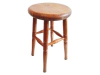 Vintage French Medium Wooden Wood Milking Stool Chair Seat Kitchen Table Farm Cow Goat circa 1960-70's