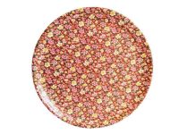 Vintage French Flowers Colourful Large Round Plastic Lap Dinner Serving Tray Platter Display circa 1990's