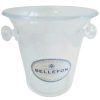 Vintage French Heavy Thick Clear Plastic Bellefon Champagne Wine Ice Bucket Cooler Display Stand Pot Handled c1980-90's