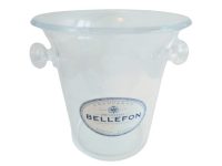 Vintage French Heavy Thick Clear Plastic Bellefon Champagne Wine Ice Bucket Cooler Display Stand Pot Handled c1980-90's