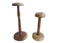 Vintage French Pair Of Wood Wooden Hat Stand Rest Decor Design Shop Commercial Retail Window Display c1950's