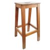 Vintage French Wooden Brown Heavy Wood Large Stool Chair Stand Display Rest Plinth Workshop School Lab Seating Prop c1960's