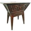 Antique French Wooden Brown Wood Natural Small Side Table Dough Box Stand Display Rest Plinth Heavily Worn Prop c1880-1900's