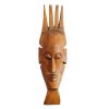 Vintage African Wooden Mask Ornament Hanging Wall Hanging Decor Carved Statue Carving Sculpture Wood Tribal Art c1960-70's