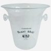 Vintage French Clear Plastic Henri Abele Reims Champagne Wine Ice Bucket Cooler Display Stand Pot Handled c1980-90's