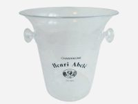 Vintage French Clear Plastic Henri Abele Reims Champagne Wine Ice Bucket Cooler Display Stand Pot Handled c1980-90's