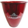 Vintage Italian Red Metal Lamberth Champagne Wine Ice Bucket Cooler Display Stand Pot Handled c1980-90's