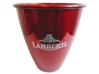 Vintage Italian Red Metal Lamberth Champagne Wine Ice Bucket Cooler Display Stand Pot Handled c1980-90's