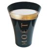 Vintage French Black Gold Heavy Plastic Moet & Chandon Champagne Wine Ice Bucket Cooler Display Stand Pot Handled c1980-90's