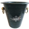 Vintage French Black Gold Plastic Canard Duchene Champagne Wine Ice Bucket Cooler Display Stand Pot Handled c1980-90's
