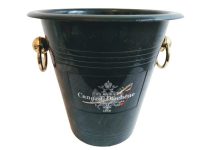 Vintage French Black Gold Plastic Canard Duchene Champagne Wine Ice Bucket Cooler Display Stand Pot Handled c1980-90's