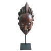 Vintage African Puno Gabon Mask Statue Figurine Primitive Sculpture Carving Tribal Wall Art Wooden Wood Decor c1960-70's