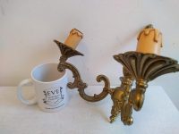 Alternative view of Vintage French Brass SIngle Wall Hanging Electric Light Lantern Candle Lamp Ornament Decor Design c1960-70's