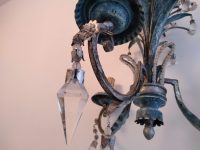 Alternative view of Vintage French Maison Bagues Venetian Murano Glass Chandelier Lustre Hanging Light Candle Lamp Decor Design c1950's