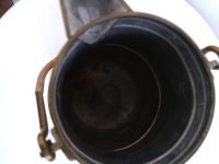 Alternative view of Vintage Indian Brass Lidded Jug Handled pitcher container kettle oil water tea coffee wine decor circa 1970-80's