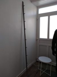 Alternative view of Vintage French Large Long Metal Wall Hanging Kitchen Rack Hooks Hanger Display Tools Butcher Kitchen Commercial c1960-70's