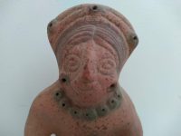 Alternative view of Vintage South American Aztec Influence Decorative Clay Ornament Figurine Decor Carving Sculpture Tribal Art c1970-80's