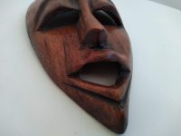 Alternative view of Vintage African Wooden Mask Hanging Wall Hanging Decor Carved Statue Carving Sculpture Wood Tribal Art c1970-80's