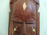 Alternative view of Vintage African Wooden Mask Hanging Wall Hanging Decor Carved Statue Carving Sculpture Wood Tribal Art c1980-90's
