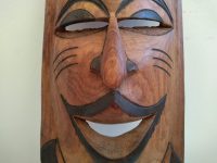 Alternative view of Vintage African Wooden Mask Hanging Wall Hanging Decor Carved Statue Carving Sculpture Wood Tribal Art c1980-90's