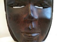 Alternative view of Vintage African Wooden Mask Hanging Wall Hanging Decor Carved Statue Carving Sculpture Wood Tribal Art c1970-80's