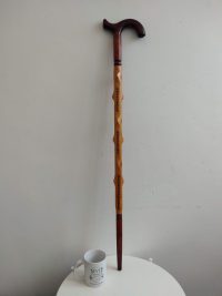 Vintage Middle Eastern Style Wooden Wood Walking Stick Cane Aid Man Gentlemans Decor DIsplay Prop Hallway c1980-90’s 2