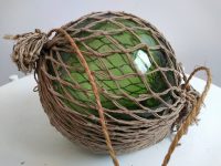Alternative view of Vintage English Green Glass Fishing Buoy Marker Glass Ornament Display Traditional Fishing Cottage Style Decor c1930-50's