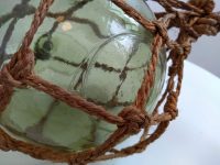 Alternative view of Vintage English Green Glass Fishing Buoy Marker Glass Ornament Display Traditional Fishing Cottage Style Decor c1930-50's