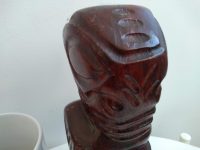 Alternative view of Vintage Tahiti Oceania South Pacific Man Idol Statue Primitive Art Carving Sculpture Wooden Wood Ornament circa 1970-1980's