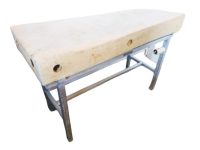 Vintage English Butcher Kitchen Wooden Chopping Block Shop Commercial Heavy Industrial Meat Preparation Solution c1980-90's
