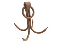 Vintage French Iron Butcher Meat Kitchen Hanging Hook rustic rural rusty shop display agricultural industrial grapple c1950's