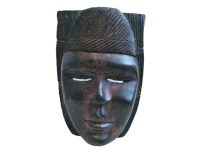 Vintage African Wooden Mask Hanging Wall Hanging Decor Carved Statue Carving Sculpture Wood Tribal Art c1970-80's