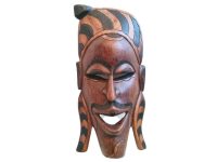 Vintage African Wooden Mask Hanging Wall Hanging Decor Carved Statue Carving Sculpture Wood Tribal Art c1980-90's