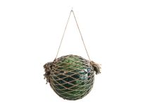 Vintage English Green Glass Fishing Buoy Marker Glass Ornament Display Traditional Fishing Cottage Style Decor c1930-50's