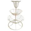 Vintage French White Metal Fruit Merchandise Large Stand Basket Bowl Tiered Display Shop Window Counter Display c1950-60's