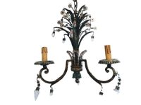 Vintage French Maison Bagues Venetian Murano Glass Chandelier Lustre Hanging Light Candle Lamp Decor Design c1950's