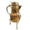 Vintage Indian Brass Lidded Jug Handled pitcher container kettle oil water tea coffee wine decor circa 1970-80's