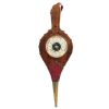 Vintage French Bellows Shaped Metal Leather Wood Barometer Barometre Weather Forecasting Instrument Hanging Wall c1970-80's