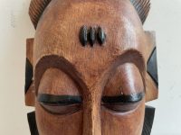 Alternative view of Vintage African Medium Wooden Bust Mask Wall Decor Intricate Carved Statue Carving Sculpture Wood Tribal Art c1980-90's