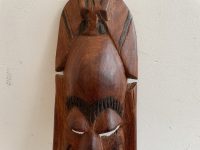 Alternative view of Vintage African Small Wooden Bust Mask Wall Decor Intricate Carved Statue Carving Sculpture Wood Tribal Art c1970-80's
