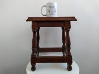 Alternative view of Vintage French Wooden Brown Natural Wood Small Milking Stool Bench Chair Stand Display Rest Plinth Seating circa 1970-1980's