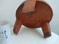 Alternative view of Vintage African Wooden Hand Carved Natural Wood Small Stool Chair Stand Display Trivet Plinth Seating circa 1980-90's