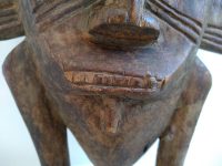 Alternative view of Vintage African Wooden Mask Hanging Wall Hanging Decor Carved Statue Carving Sculpture Wood Tribal Art Design c1960-70's