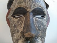 Alternative view of Vintage African Wooden Mask Hanging Wall Hanging Decor Carved Statue Carving Sculpture Wood Tribal Art Design c1980-90's