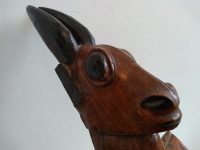 Alternative view of Vintage African Wooden Brown Natural Wood Antelope Squat Stool Chair Stand Display Foot Rest Plinth Seating circa 1960-70's