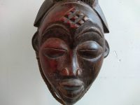 Alternative view of Vintage African Wooden Mask Hanging Wall Hanging Decor Carved Statue Carving Sculpture Wood Tribal Art Design c1960-70's