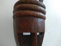 Alternative view of Vintage African Wooden Mask Hanging Wall Hanging Decor Carved Statue Carving Sculpture Wood Tribal Art Design c1960-70's