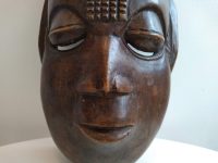 Alternative view of Vintage African Wooden Mask Hanging Wall Hanging Decor Carved Statue Carving Sculpture Wood Tribal Art Design c1960-70's