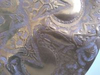 Alternative view of Vintage Moroccan Arabian Middle East Brass Metal Circular Plate Tray Dish Bowl Platter Decorative Table circa 1960-70's