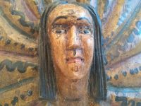 Alternative view of Vintage South American Angel Influence Decorative Wooden Wall Hanging Decor Carving Sculpture c1960-70's